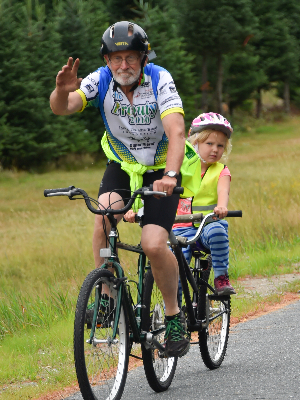 Elsie first rode the Prouty in 2019 with Team Rolling Thunder. This year the team is riding the 18 mile mountain bike course.
