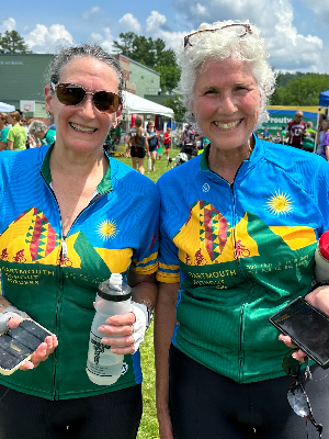 Betsy and cousin Deb having just finished our 50 miles!