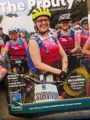 Accidental cover girl at the start line for the 1st Prouty Mt Bike Ride