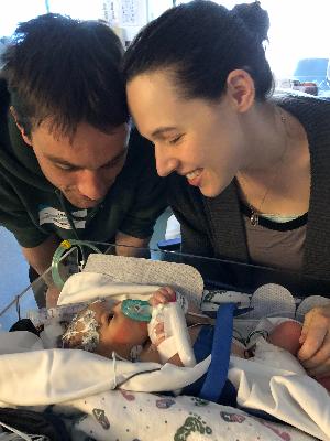 Tristan at two days old, a patient in the CHaD ICN